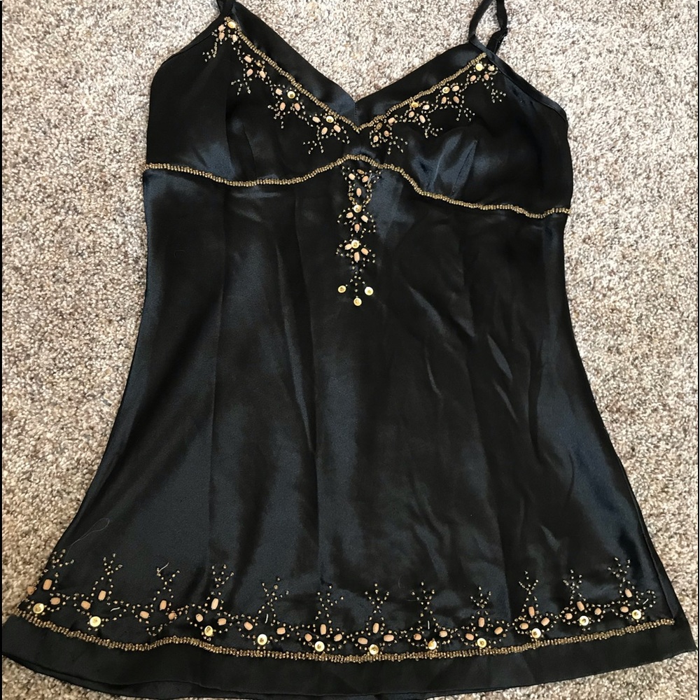Black with Gold Stitching Dress Shirt